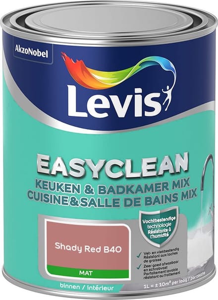 Levis - Easyclean Keuken & Badkamer Mix - Shady Red B40 - Mengverf - 1 L