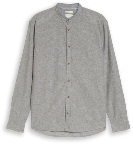 Tom Tailor - Regular fit overhemd met linnen - Maat XXL - faded leaf green chambray