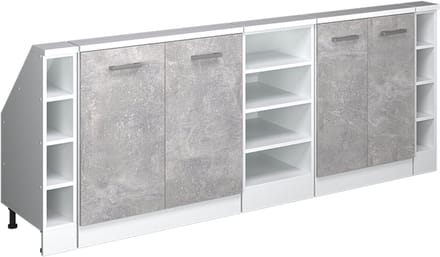 Vicco Rion Kastenset voor schuine wand – Set van 5 Beton/Wit