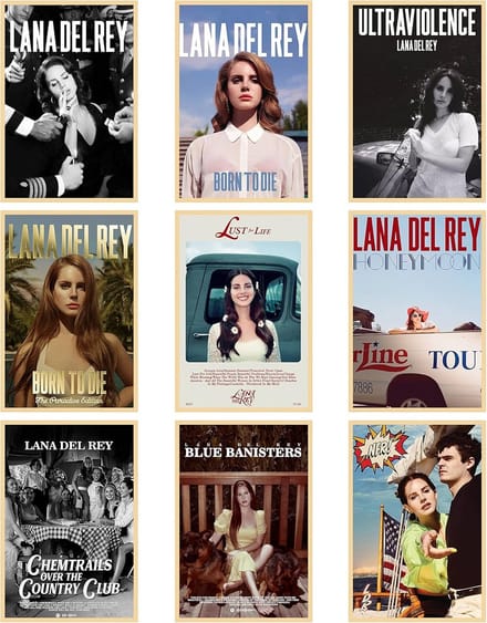 Set van 9 Esthetische Album Cover Posters voor Muurdecoratie