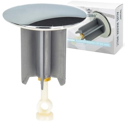Universele Excenterplug Afvoerstop voor Wastafels - 64 mm Verchroomd