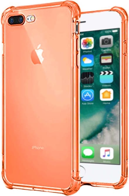 Smartphonica iPhone 7/8 Plus transparant siliconen hoesje - Oranje geschikt voor Apple iPhone 7 Plus;Apple iPhone 8 Plus