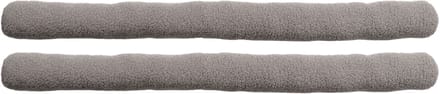Luance Tochtstopper - 2x - lichtgrijs - Teddy stof - 80 cm - tochtrollen - polyester