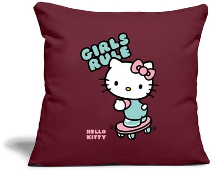 Hello Kitty Op Een Skateboard Met Girls Rules Sierkussenhoes, 45 x 45 cm