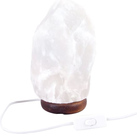 Zoutlamp Wit 6-8kg - Witte Zoutsteen Lamp van zout uit Dode Zee - ca.32x17cm