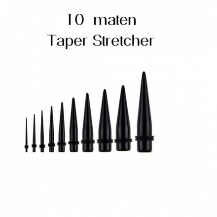 10 maten Taper stretcher 1.6 mm- 12 mm - Charme Bijoux