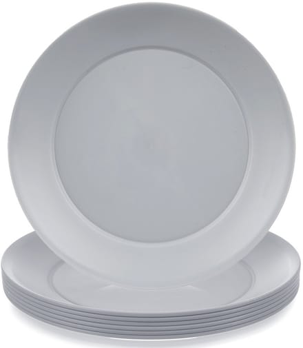 Dinerborden Plastic Grijs 23,5 cm 6 stuks - Set - Borden - Bord