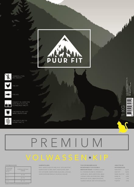 Puur Fit Premium - Kattenvoer - Volwassen Kip - 1 kilo