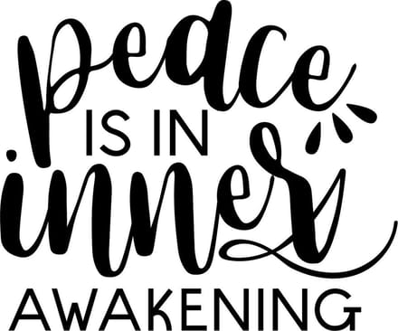 Muurtekst muursticker Peace is in inner awakening