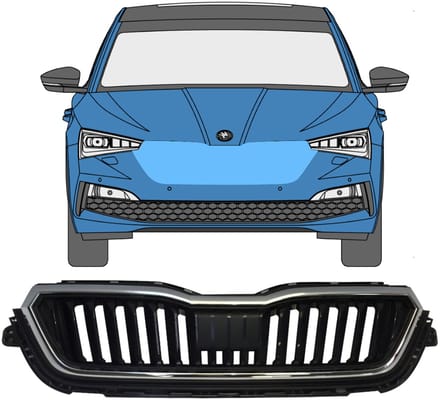 Grill voor Skoda Scala 2019- / Set