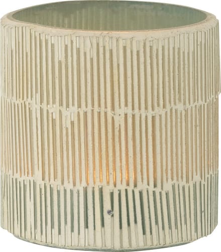 J-Line theelichthouder Mozaiek - glas - grijs - small - 2 stuks
