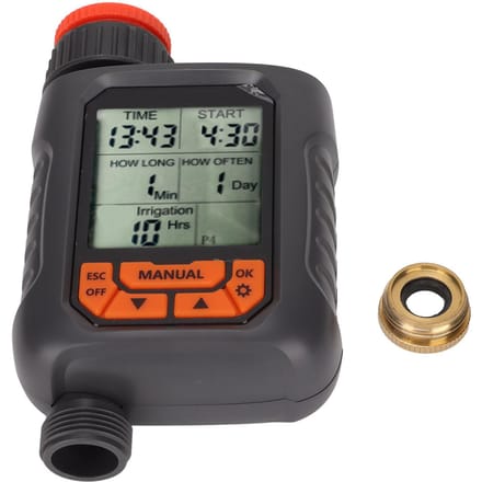 Minuterie d'arrosage G3/4, contrôleur d'irrigation numérique étanche IP65 avec grand écran LCD et cuivre black
