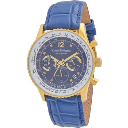 Krug Baumen 410201DS Air Traveller Diamond Heren Horloge 40mm