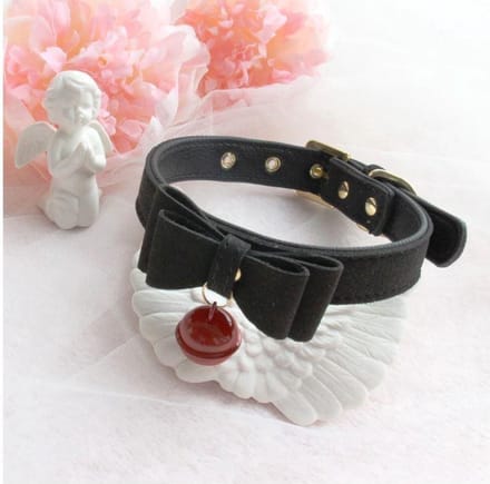 *** Bibbi`s Choker met Belletje - Bondage Ketting - Rollespel - Kinky Bdsm - Halsband - van Heble® ***