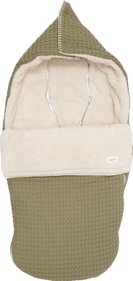 Koeka buggy voetenzak wafel/teddy Oslo moss One Size