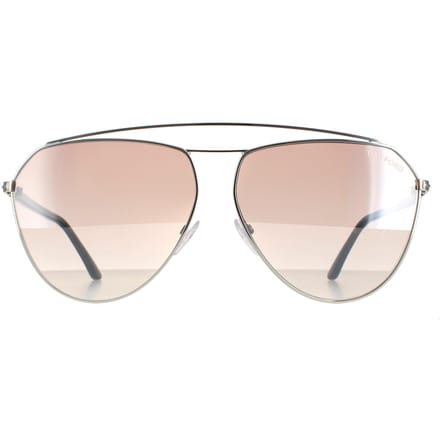 Tom Ford zonnebril Binx FT0681 16G Silver Havana Brown Silver Gradient Mirror