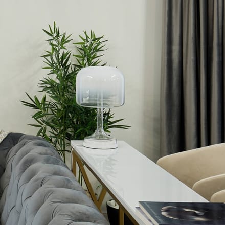 Maytoni LED tafellamp Spirito, wit, glas, hoogte 42 cm