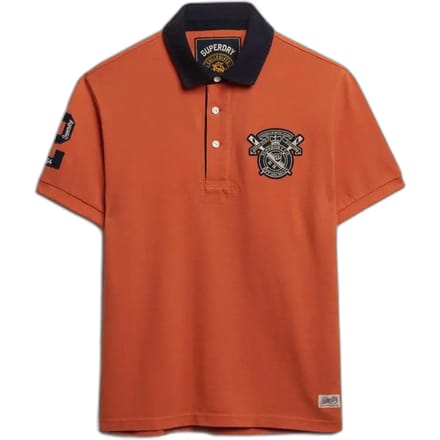Superdry Vintage Pique Rugby Korte Mouw Poloshirt Oranje M Man
