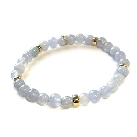Armband natuursteen | Chalcedon | 14kt goud