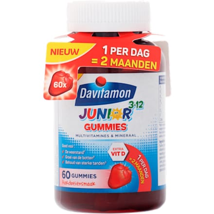 Davitamon Junior 3+ gummies - multivitamine kinderen - 60 stuks - Voedingssupplement
