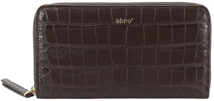 abro Leren portemonnee Leather Cocco Mondial Wallet Dark Brown donkerbruin