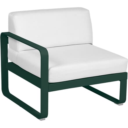 Fermob BELLEVIE Fauteuil Module links - 02 cedergroen - 81 witgrijs