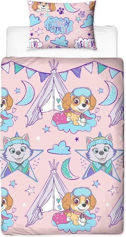 Paw Patrol dekbedovertrek - eenpersoons - PAW dekbed - roze