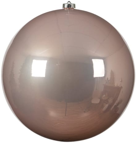 Decoris Kerstbal - lichtroze - groot - 20 cm - kunststof - glans - kerstversiering
