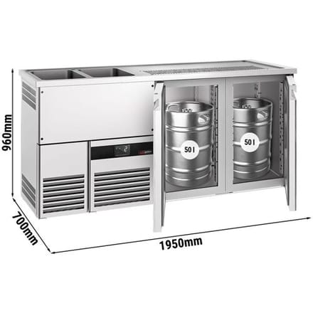 GGM Gastro Bierkoeling PREMIUM - 1950x700mm - 2 deuren zilver