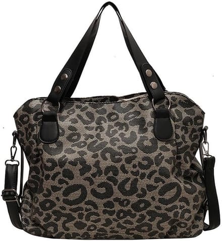 Dames Schoudertas Crossbody Tas met Lange Handgreep en Luipaardprint