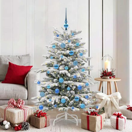 vidaXL - Kunstmatige - Hinged - Kerstboom - Wit - 150 - cm - PE - en - PVC