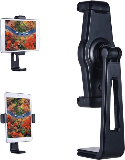 Tablet Statief Adapter - Klem Houder - Opnames Maken - Universeel Verstelbaar - 12-17 cm - Zwart