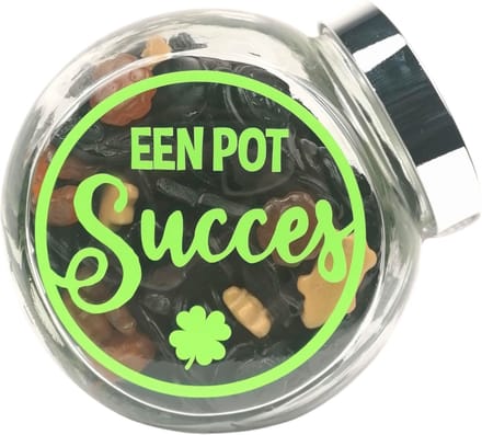 Snoeppot gemengde drop "een pot Succes" succes cadeautje