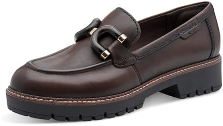 Tamaris dames leren slippers 1-24740-47-304 dames loafers bruin