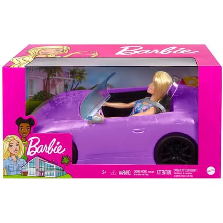 Barbie Pop met Paarse Cabrio - Modepop