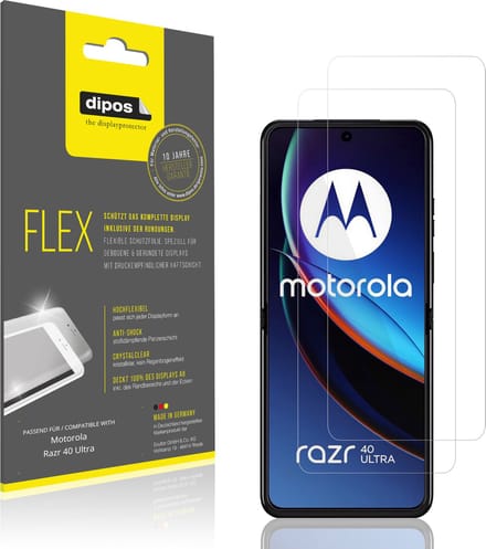 dipos – 2x Beschermfolie geschikt voor Motorola Razr 40 Ultra | 3D Full Cover Screenprotector | 100% Passend