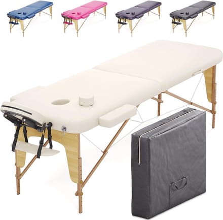 RWB® Massagetafel Inklapbaar - Massagetafel - Massage Tafel Inklapbaar - Creme - 185cm x 60cm x 84cm