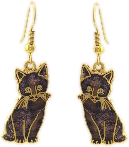 Behave Oorbellen hangers poes paars