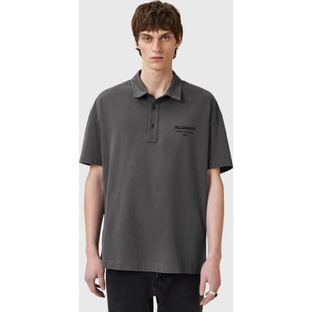 AllSaints Xander Ss Polo Gravestone Grey Größe: S | Poloshirts Outlet | Herren | Grau