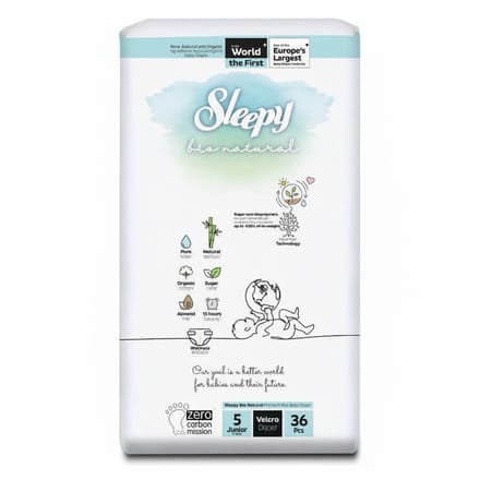 Sleepy Bio Natural Premium Plus Baby Luiers - 5 (11-18 Kg) - 36 Luiers