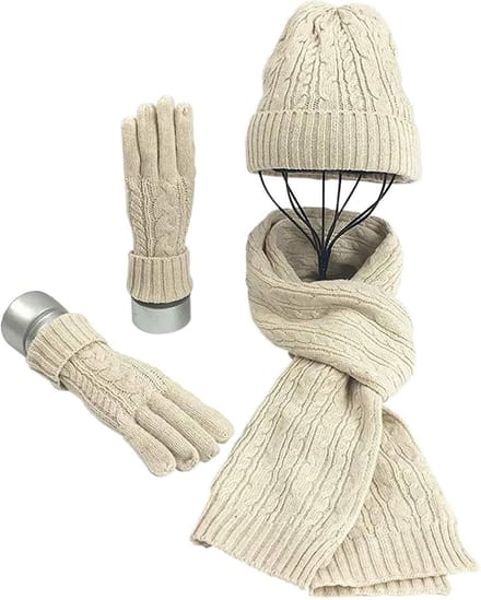 Muts - Sjaal Dames Winter - Skimuts - Handschoenen - Wintermuts Warmte - Snowboard Skate Riding - Winddicht en warm - wit