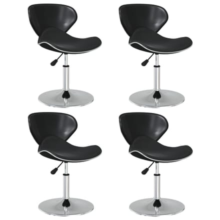 vidaXL - Eetkamerstoelen - 4 - st - kunstleer - zwart