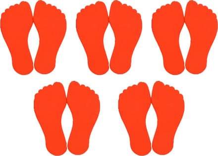 MDsport - Markeervoeten - 5 paar voetjes - Vloermarkering - Set van 5 - Rood