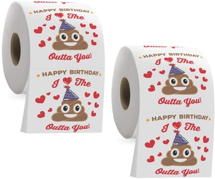 Dailygoods- Toiletpapier 2 Rollen - Humoristisch Poeppatroon