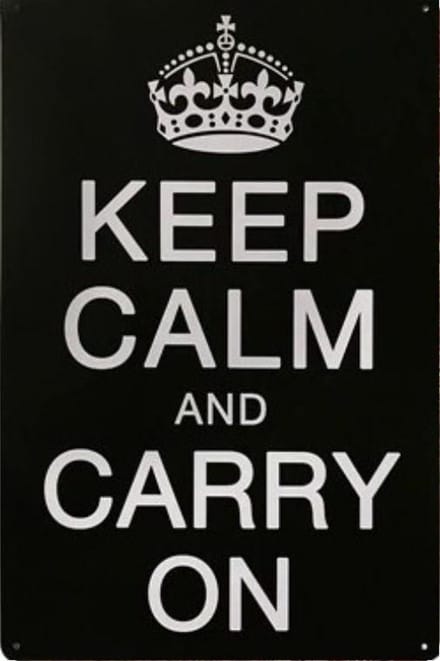 TH Commerce Decoratie Metalen Wandbord - Blijf Kalm - Ga Door - Keep Calm