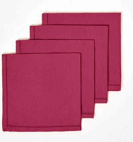 Homescapes katoenen servetten, set van 4, pruim