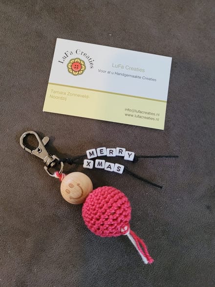 Sleutelhanger Gelukspoppetje Merry Xmas