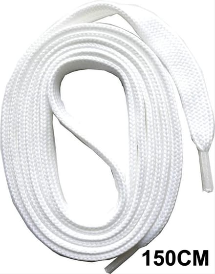 Go Go Gadget - Schoenveters - 8mm x 150cm - Platte veters - Wit