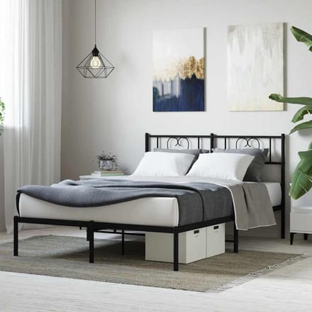 Bedframe Metaal - Bedbodem Frame - Slaapkamer Organisatie - Robuuste Constructie - 160 x 200 cm - Zwart