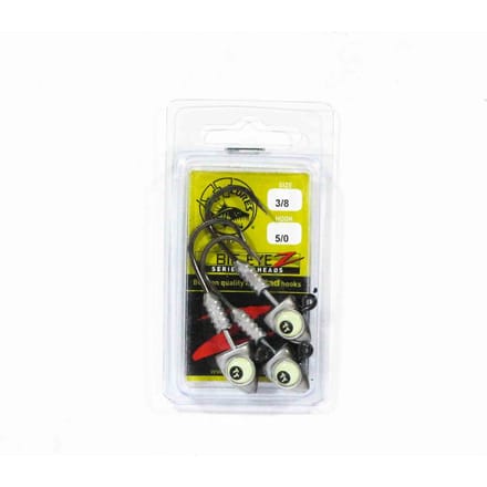 Tackle Tactics TT Big EyeZ Tête plombée 3/8 oz 5/0 Argent Noir Glow EyeZ (5116)